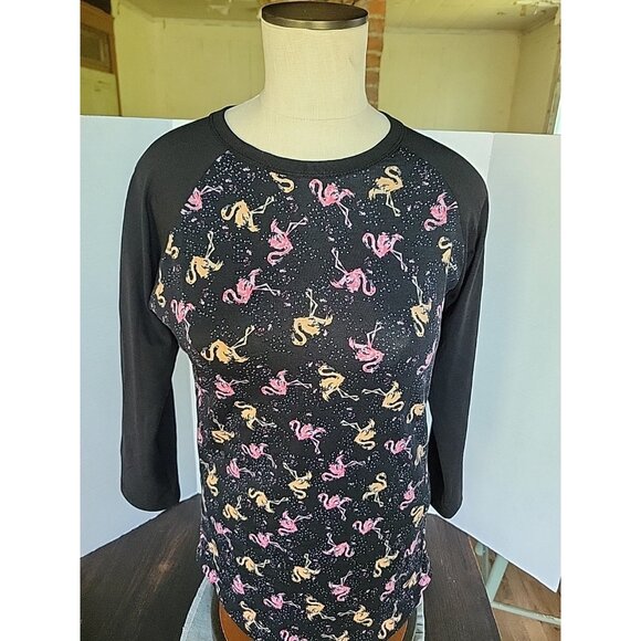 LULAROE Flamingo 3/4 length sleeve shirt top WOMEN'S WOMAN'S EXTRA SMALL - Picture 7 of 12